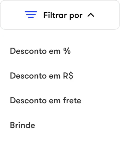 menu Filtrar por