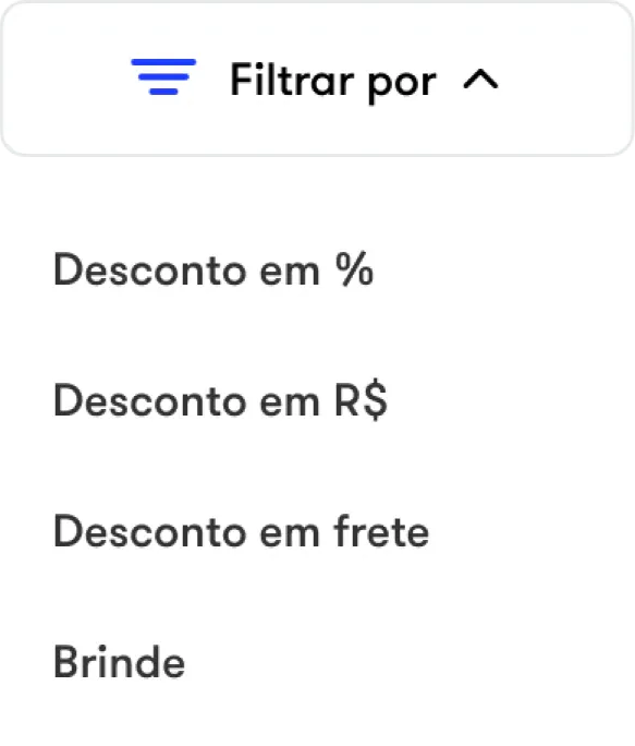 menu Filtrar por
